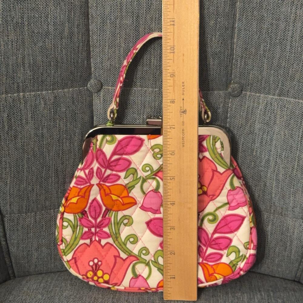 Vera Bradley Crossbody Bag Vintage Mini Frame Pink Floral Quilted Purse Cotton - Picture 4 of 8